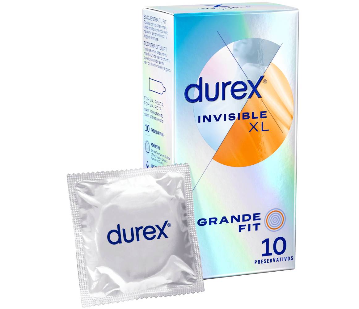 DUREX INVISIBLE XL PRESERVATIVOS 10 UNIDADES